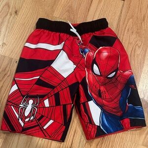 Spider-Man Kids Swim Trunks - Red and Black